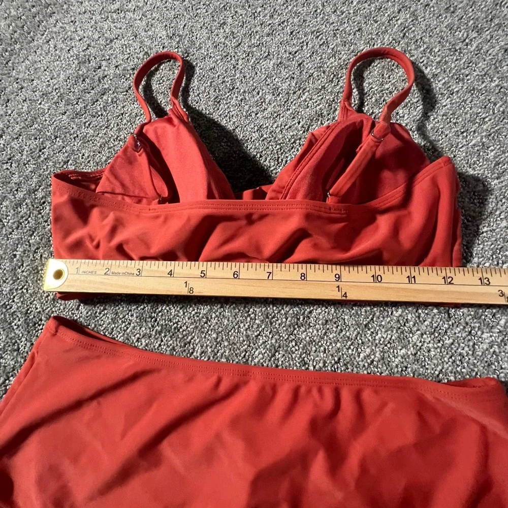 Cupshe Bikini‎ Set Womens Large Rust Twist Front High Waisted Two Piece Swimsuit